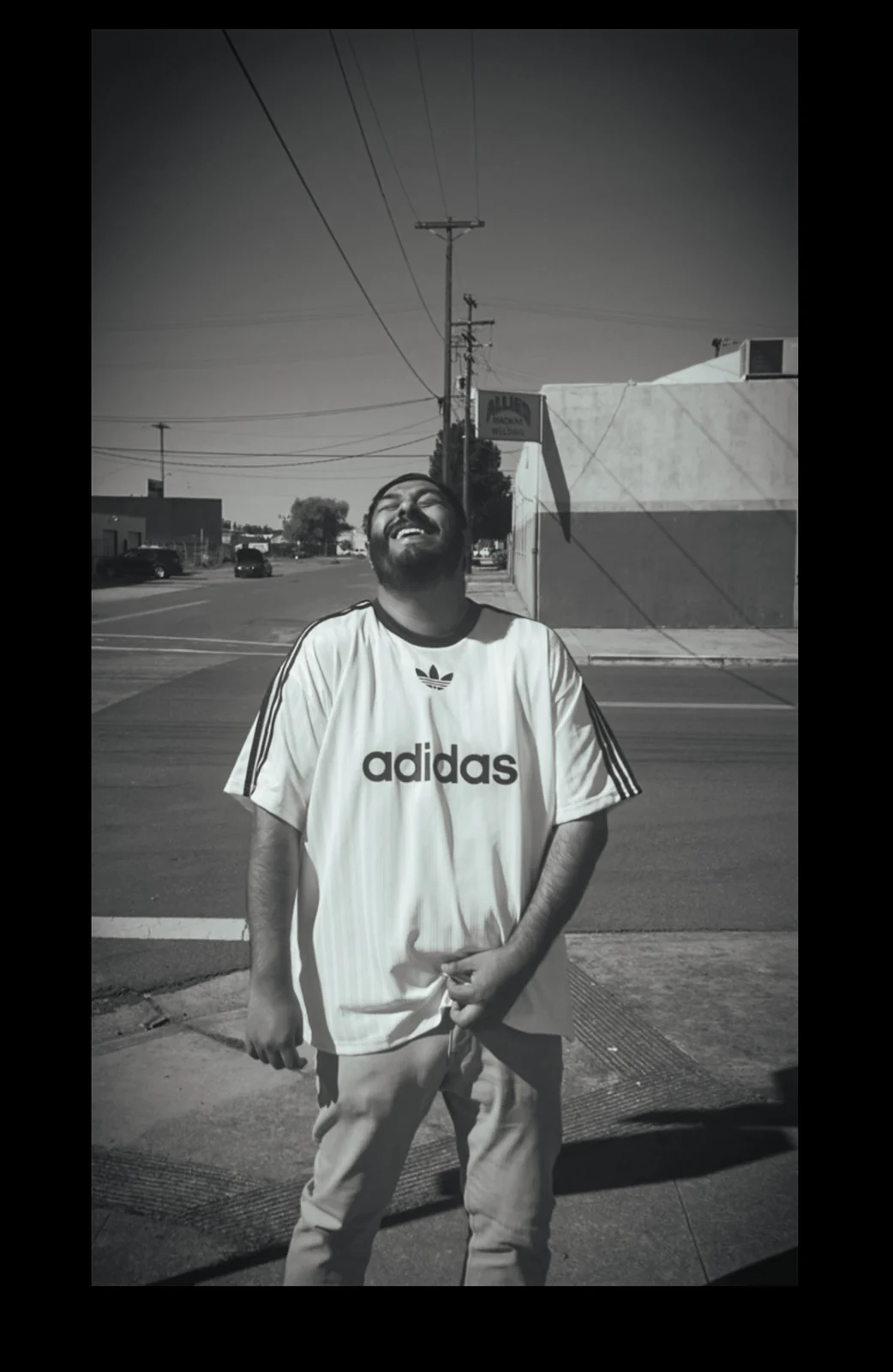 BIG SOLIS black and white street portrait